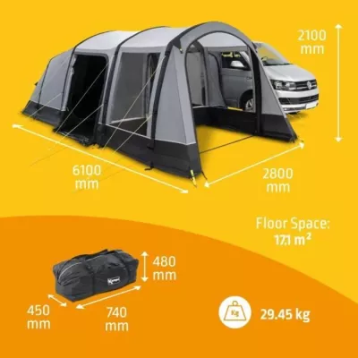 Independent awning for van - KAMPA - Touring Air TC HR - Polyc fabric