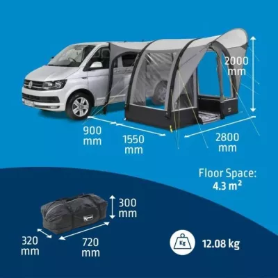 Inflatable awning for van - KAMPA - Sprint Air - Material Weathershie