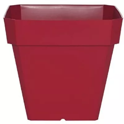 Pot de fleurs carré Soleilla en plastique - 65 L - Rouge