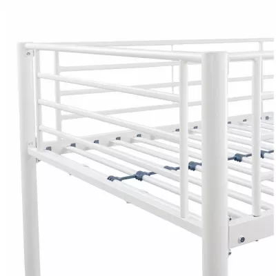 Lit mezzanine ELIOT 90 x 190 cm - Métal - Sommier inclus - Blanc