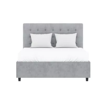 Lit coffre adulte ELIZA 140 x 190 cm - Sommier inclus - Gris foncé