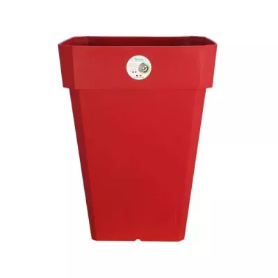 Jardinière carrée Soleilla en plastique 39x39x53cm - Rouge