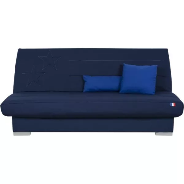 Banquette clic clac 3 places - Bleu - Couchage 120x190 cm