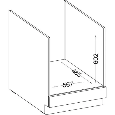 Meuble bas pour four encastrable avec plan de travail - Gris mat - L 6