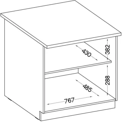 Meuble bas 2 portes battantes avec plan de travail - Gris mat - L 80 x