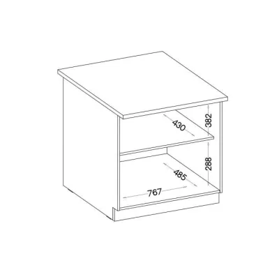 2 doors folding low cabinet with worktop - Décor chene sono