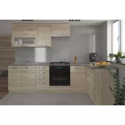 LASSEN Cuisine complete d'angle 240x165 cm avec plan de travail - Angl