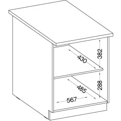 Meuble bas 2 portes battantes - Décor chene sonoma - L 60 x P 51,6 x