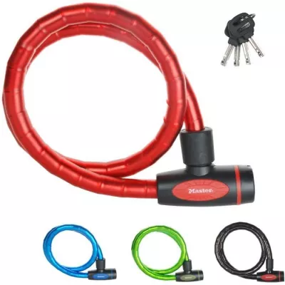 Antivol Masterlock Antivol Velo Cable articule 1m x Ø 18mm - Coloris