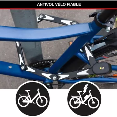 Antivol Vélo Pliable - MASTER LOCK - 8333EURDPRO - Acier Trempé, 3 C