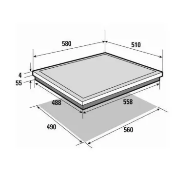 Brandt induction table - 3 zones - 4600W - Glass spell - Black - L58 x