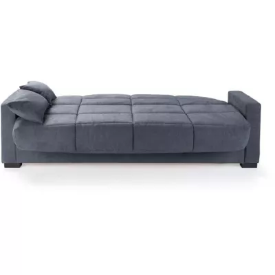 Canapé clic clac 3 places - Gris anthracite - Matelas 14 cm - 130 x 1