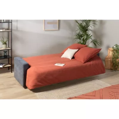 Canapé clic clac 3 places - Gris anthracite - Matelas 14 cm - 130 x 1