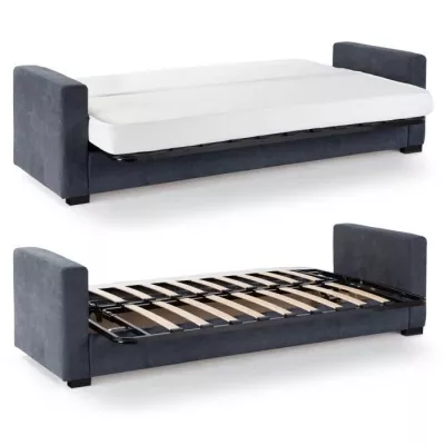 Canapé clic clac 3 places - Gris anthracite - Matelas 14 cm - 130 x 1