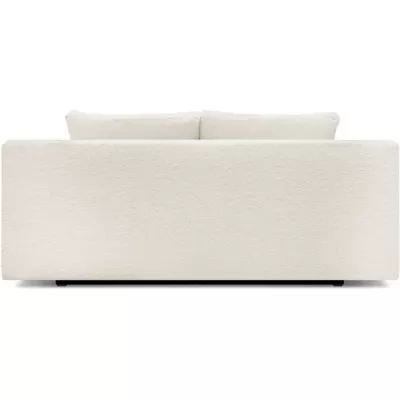 Banquette convertible 3 places MIKA - Tissu Bouclette beige - Coffre d