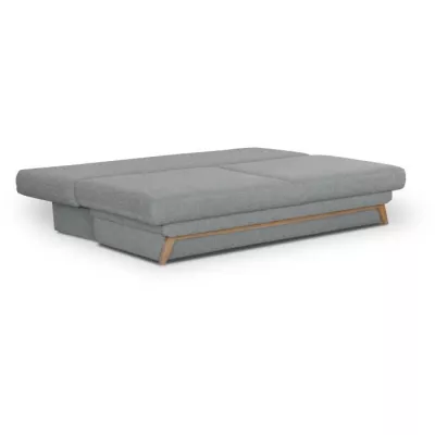 Banquette convertible - 3 places - NAOTO - Tissu gris clair - Coffre d