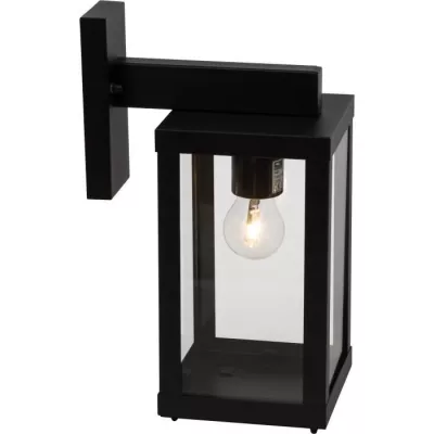 Applique extérieure GAIA descendante noir métal/verre E27 1x60W - BR