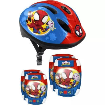 Casque + Coudieres/Genouilleres STAMP - Spidey pour enfant - Glisse ur