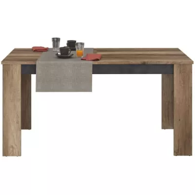 Table avec allonge - STEIN - Rectangulaire - Chene et steam Black - 6