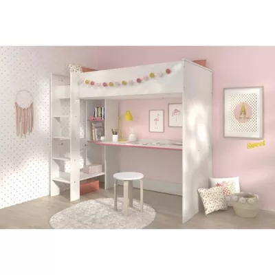 PARISOT JIM Lit mezzanine enfant contemporain décor pin memphis et ch