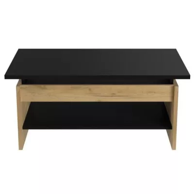 Coffee table - Black and black decor - Releivable - W 100 x D 50 x H 44 c