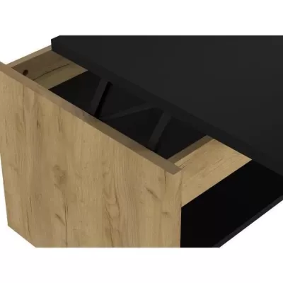 Coffee table - Black and black decor - Releivable - W 100 x D 50 x H 44 c