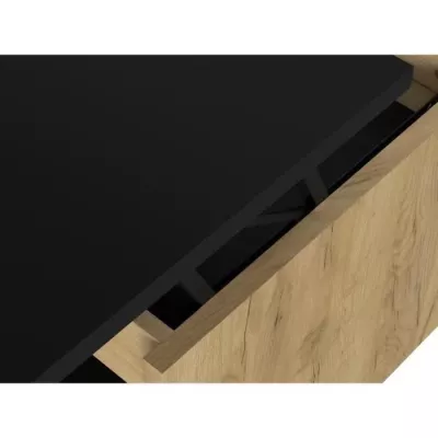 Coffee table - Black and black decor - Releivable - W 100 x D 50 x H 44 c