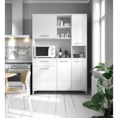 Buffet de cuisine - Blanc brillant - Contemporain - 5 portes - ECO - L