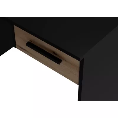 Bureau Petit Tiroir - Décor noir et chene - L 90 x P 50 x H 74 cm