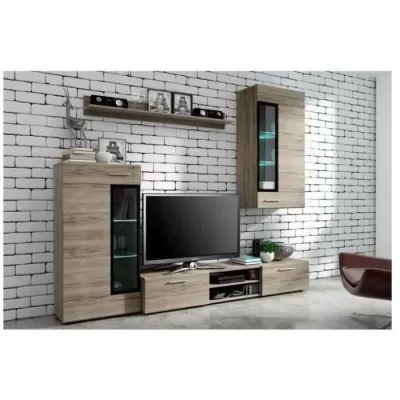 TANGO Meuble TV contemporain mélaminé décor bois - L 176 cm