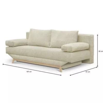 Banquette convertible 3 places - Coffre de rangement - Tissu velours c