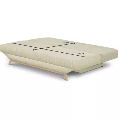 Banquette convertible 3 places - Coffre de rangement - Tissu velours c