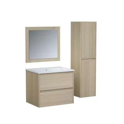 Ensemble TIMBER, set de salle de bain 60, vanity+vasque+miroir & colon