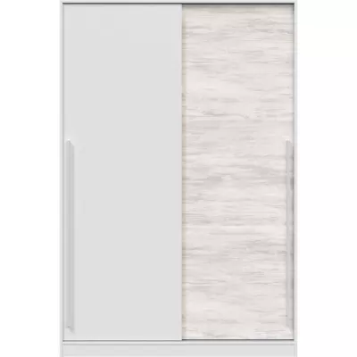 Armoire TOP - Décor blanc artik et chene nodi - 2 Portes coulissantes