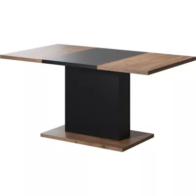 Dining table KENDO 6 people - Melamine chene amber and matt black