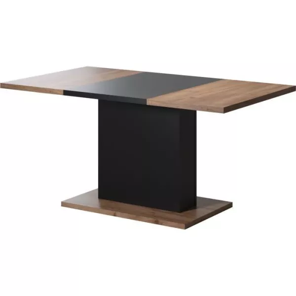 Dining table KENDO 6 people - Melamine chene amber and matt black - L160 x P80 x H76 cm - TRENDTEAM