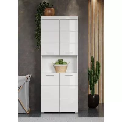 AMANDA bathroom column - 4 doors + 1 niche - Bright white - L