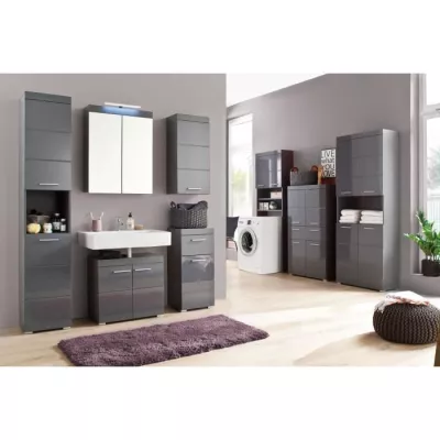 AMANDA double column - 4 doors + 1 drawer - L73 x D31 x H130 cm - Gr