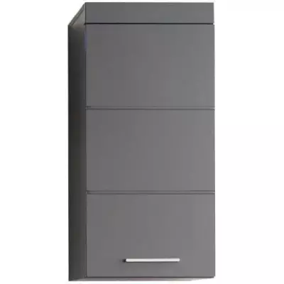 Meuble haut de salle de bain - AMANDA - 1 porte - Gris brillant - 37 x