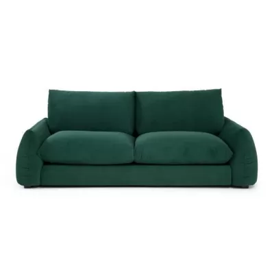 Canapé fixe 3 places TYFA - Velours vert bouteille - L 231 x P 102 x