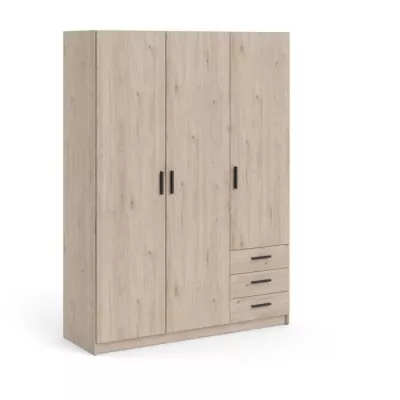 Armoire VEGA - Décor Gris anthracite - 3 portes + 3 tiroirs - L 147 x