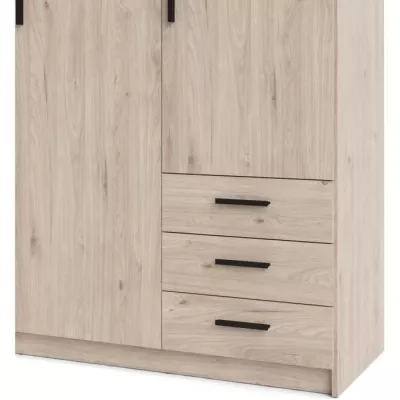 Armoire VEGA - Décor Gris anthracite - 3 portes + 3 tiroirs - L 147 x