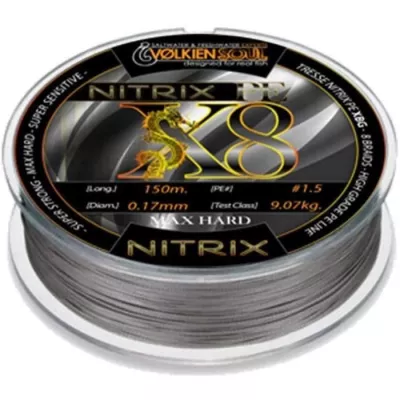 Tresse de peche VOLKIEN Soul - NITRIX Super PE X8 - 150m - 0,17mm - 9,