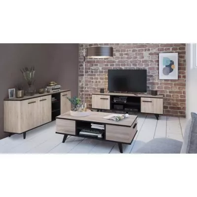 Ensemble meuble TV table basse buffet WAYNE - Mélaminé - Style scand