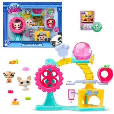 BANDAI Littlest Pet Shop Fun Factory Set - 2 Animals & Accessories