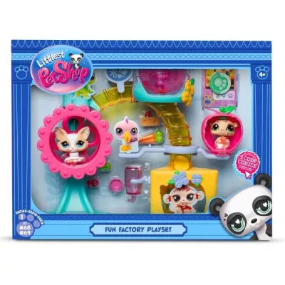 BANDAI Littlest Pet Shop Fun Factory Set - 2 Animals & Accessories