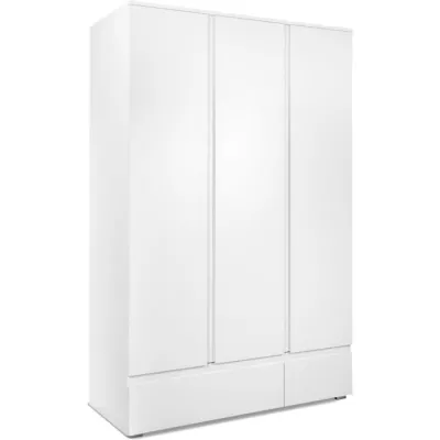 Armoire IMAGE 60B Blanc Mat - 3 portes + 2 tiroirs