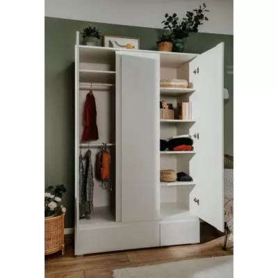 Armoire IMAGE 60B Blanc Mat - 3 portes + 2 tiroirs