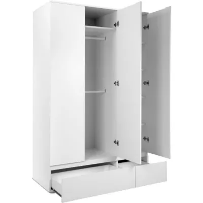 Armoire IMAGE 60B Blanc Mat - 3 portes + 2 tiroirs