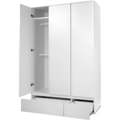 Armoire IMAGE 60B Blanc Mat - 3 portes + 2 tiroirs